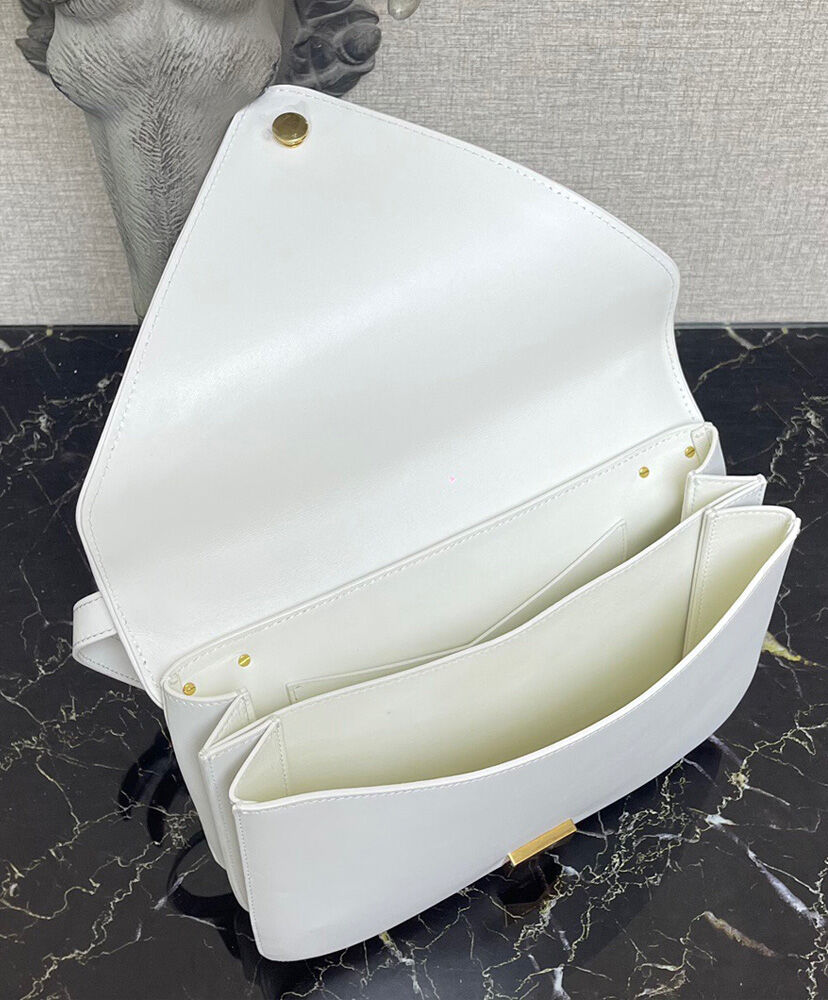 Bottega Veneta Mount Leather Envelope Bag White